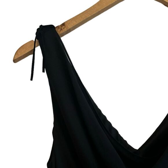 Lillie Rubin Vintage Black Willowy Flowy Bottom Slip Witchy Whimsical Dress S 12 - Picture 3 of 8